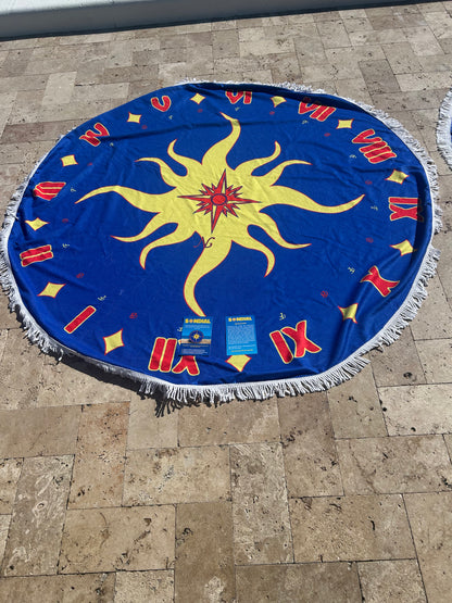 Sundial Instructional Tanning Towel – 72" Round Beach Towel