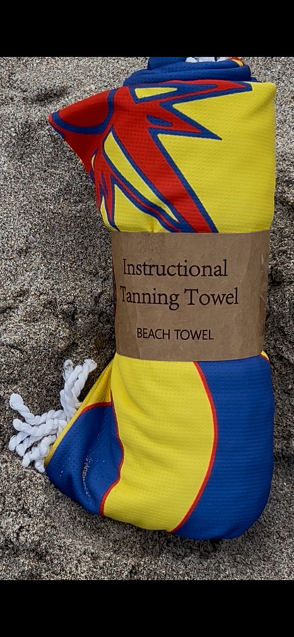 Sundial Instructional Tanning Towel – 72" Round Beach Towel