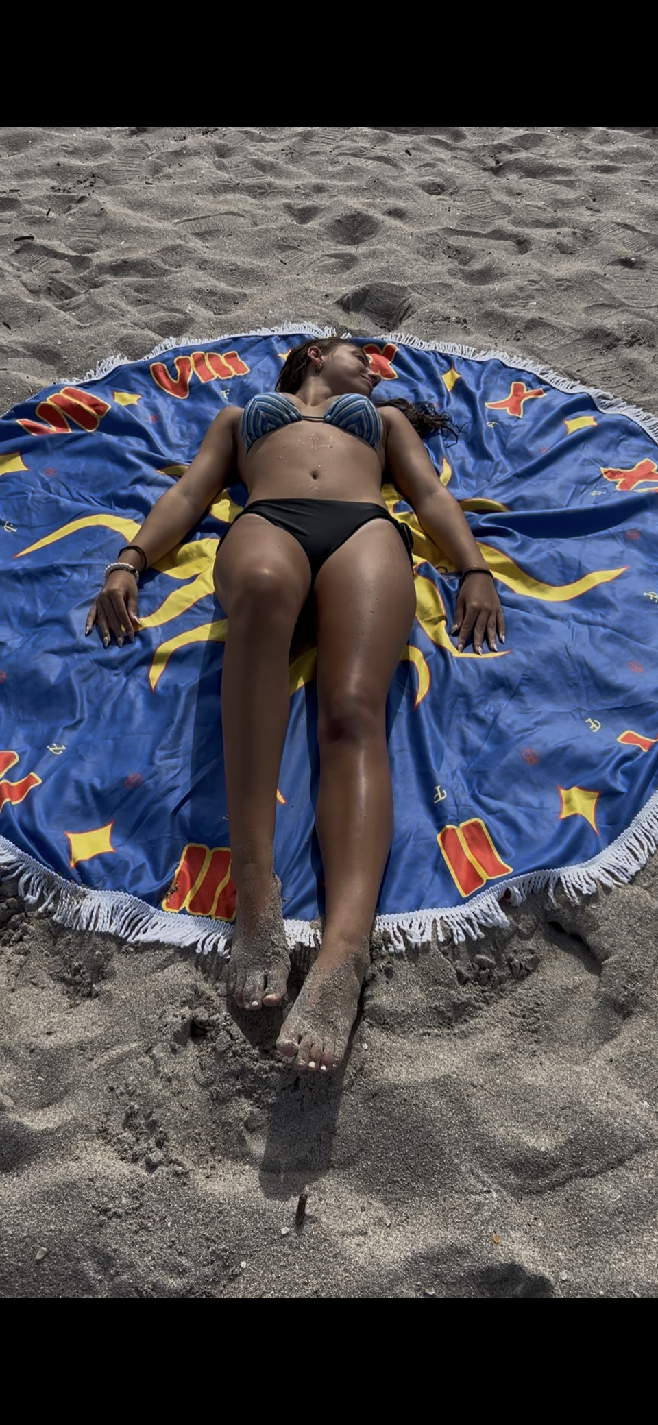 Sundial Instructional Tanning Towel – 72" Round Beach Towel