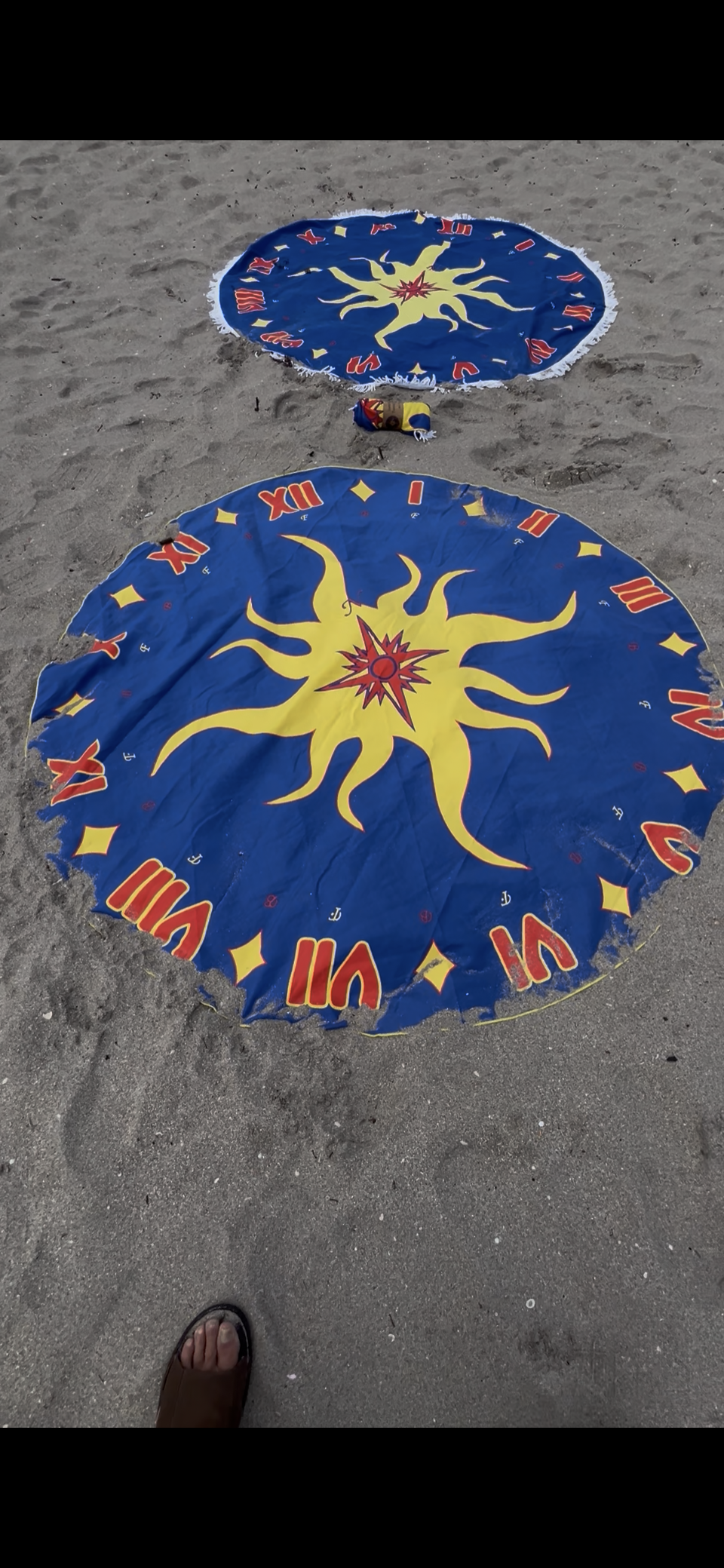Sundial Instructional Tanning Towel – 72" Round Beach Towel