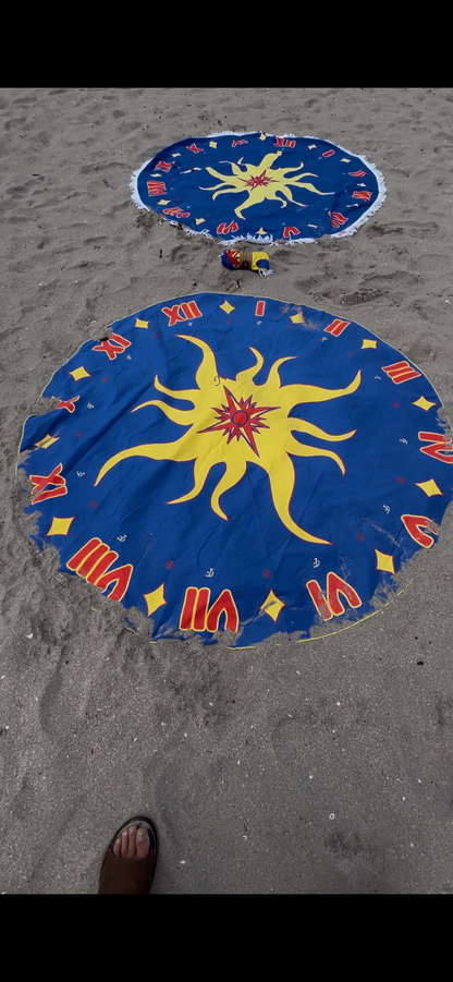 Sundial Instructional Tanning Towel – 72" Round Beach Towel